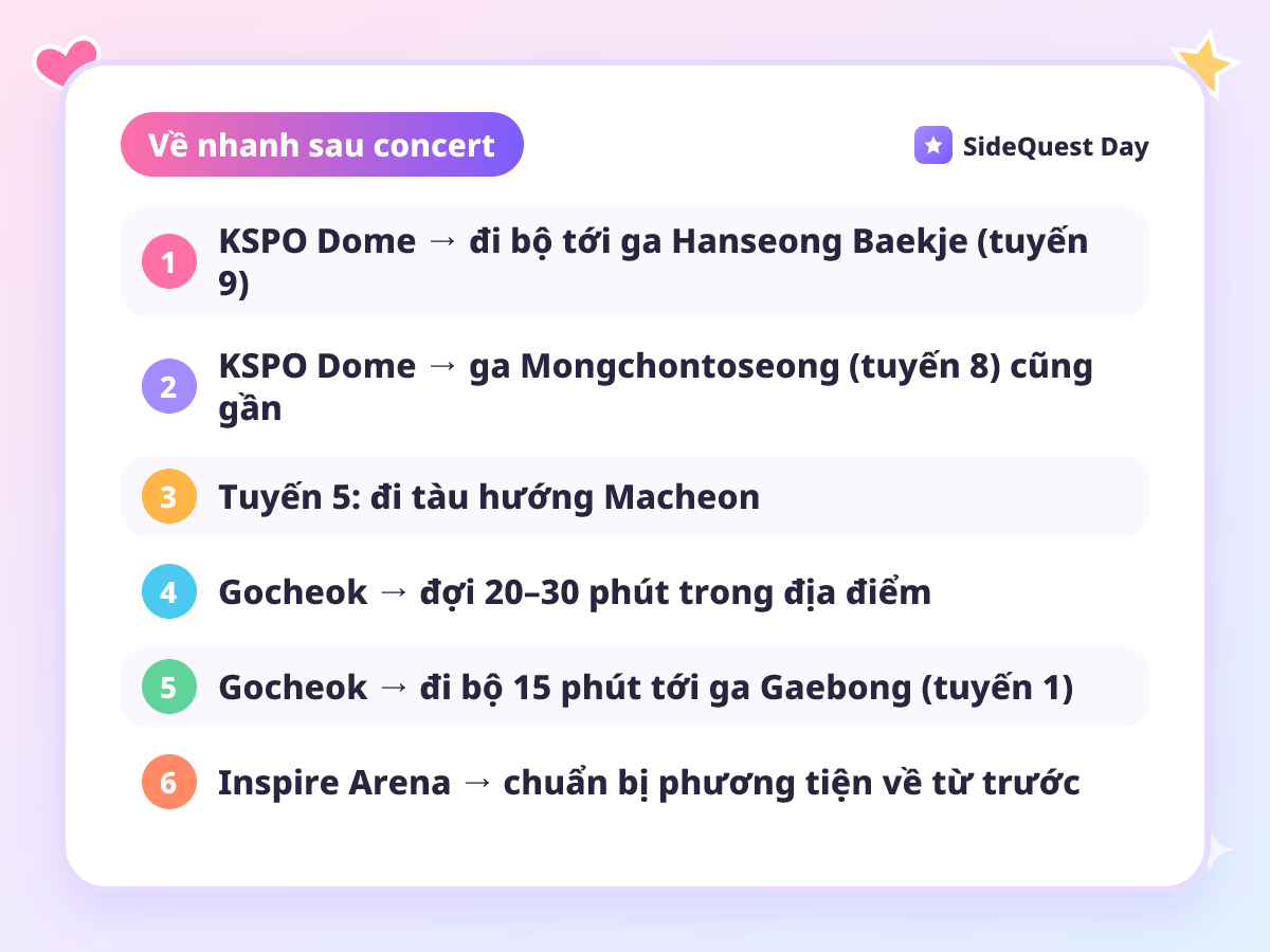 Về nhanh sau concert